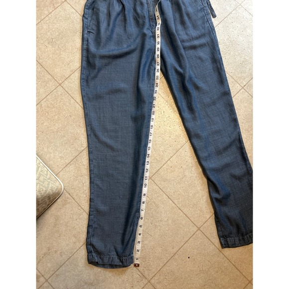 American Eagle Chambray Pants Drawstring Waist Paperbag Pants Size 10 - Picture 5 of 5